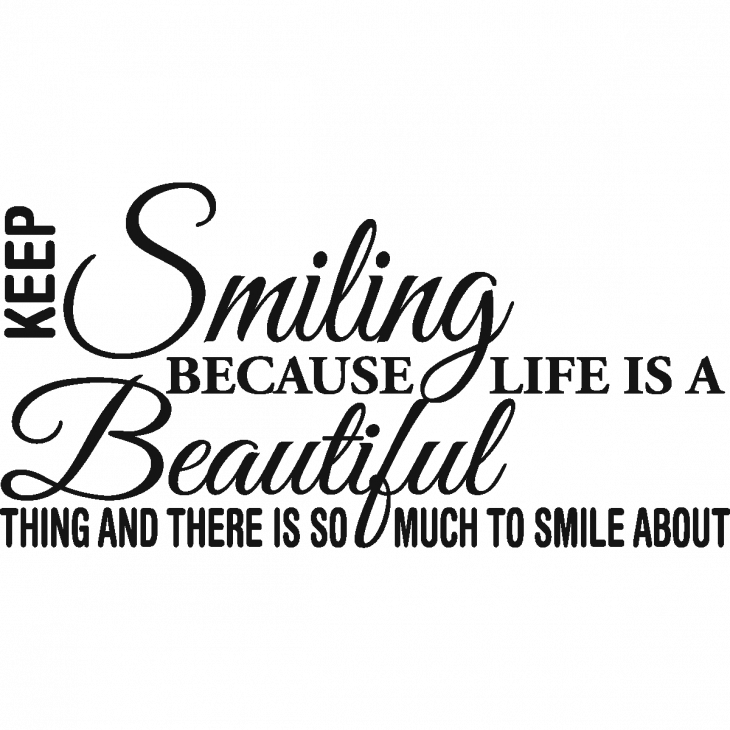 Wall decals with quotes - Wall decal Smiling is beautiful - ambiance-sticker.com